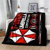 R-Resident Evil Coperte stampate con logo Umbrella Coperte calde in flanella Morbida e confortevole coperta copriletto Regalo di compleanno