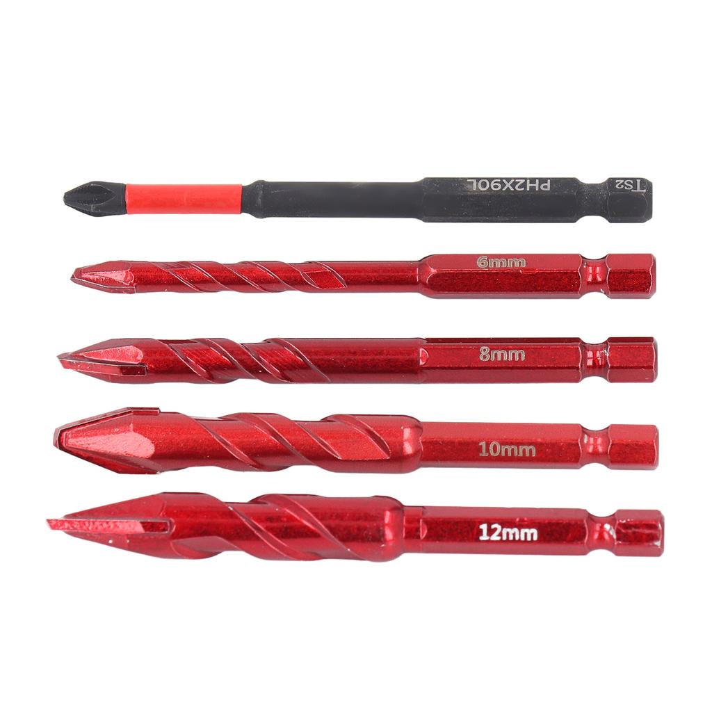 5 szt. Zestaw Wiertło mimośrodowe 6 8 10 12mm Chwyt sześciokątny 1/4 cala Głowica skośna mimośrodowe wiertło kręte