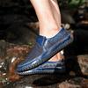 Men's Breathable Mesh Slip-on Sandals - Soft Sole Leather Dad Shoes, Size 50, Large and Comfortable.