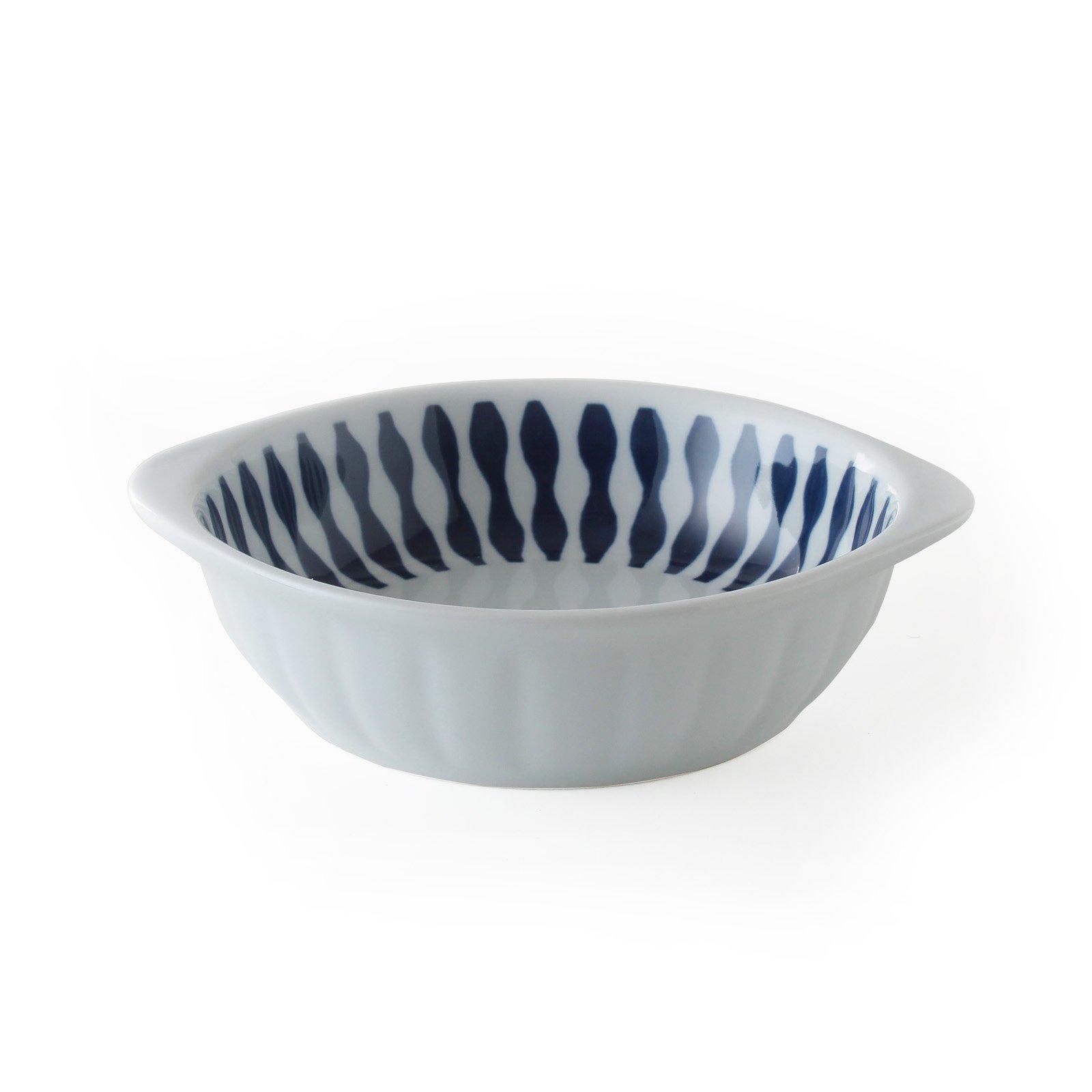 

Hasami ware CtoC JAPAN Small bowl with handle Wave W16.5×D14.4×H4.2(cm) 355(cc)