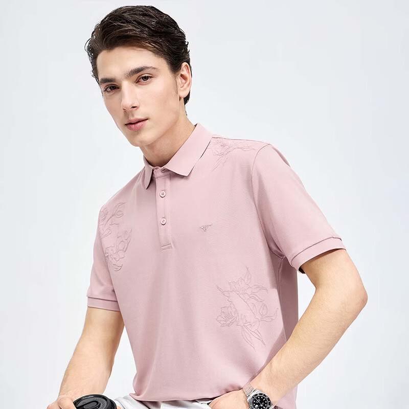 SEPTWOLVES Men's Short Sleeve Printed Polo Shirt