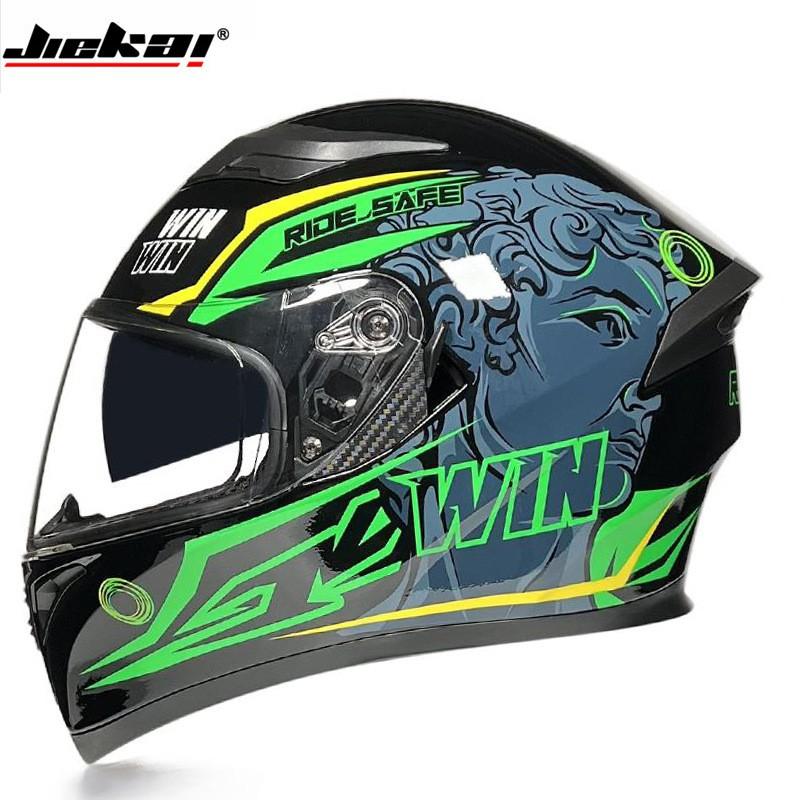 Dual Lens Motorcycle Helmet Off-Road ATV Scooter Riding Full Face Safety Women Men Adult ABS Material