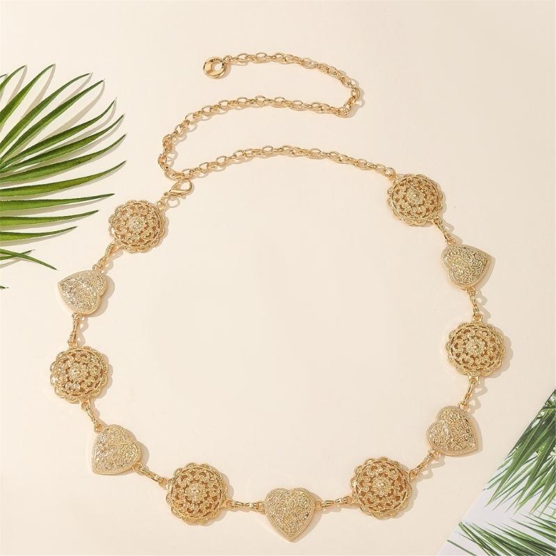 Waist Belt Hot Girl Stylish Metallic Cowboy Adjustable Body Chain for Dress