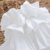 White Detachable Puff Sleeves with Stretch Openings for Off Shoulder Dress Styling and Photo Ready Wear