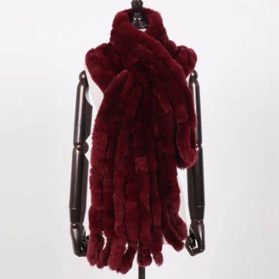 New Women Long Style Real Rex Rabbit Fur Scarf Rex Rabbit Fur Warm Soft Warp Quality Fashion Rex Rabbit Fur Tassel Shawl Scarves