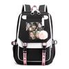Korean Style Printed Canvas Backpack for Students Fashionable Youth School Bag Trendy Casual Commute Shoulder Bag KTB