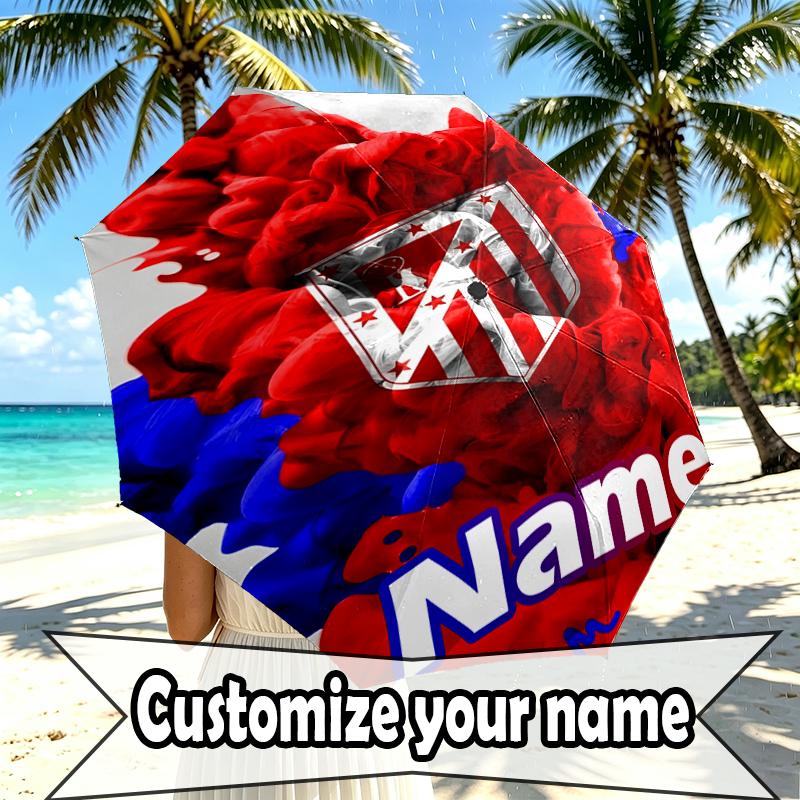 Custom Name Personalized football team Print Umbrella, Auto Open Close, 8‑Rib Sturdy Frame, Commute Camping Hiking Use, Birthday Gift