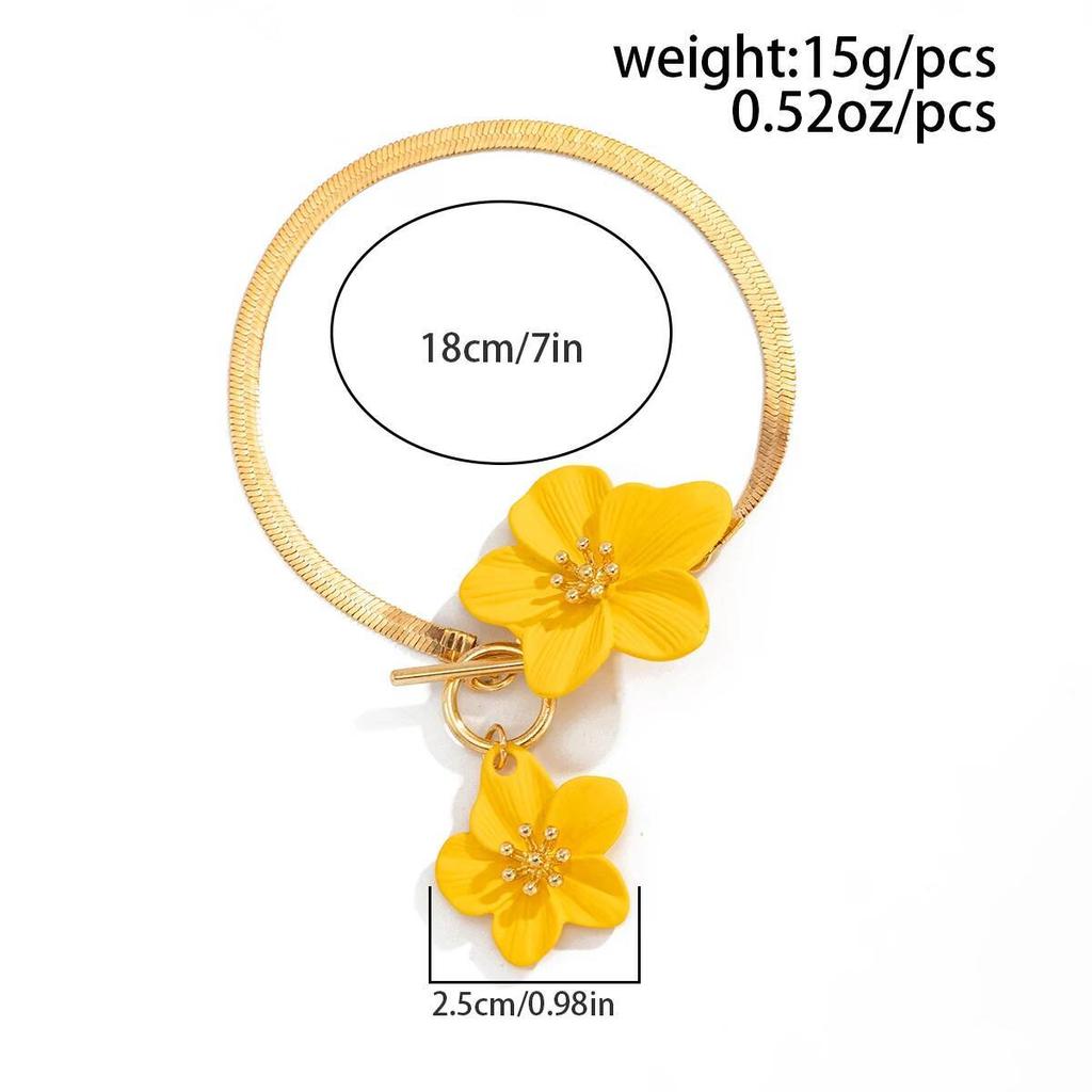 Salircon 3 Colors Bohemia Exquisite Flower Anklets for Women Trendy Metal OT Buckle Foot Chain Summer Beach Y2K Barefoot Jewelry