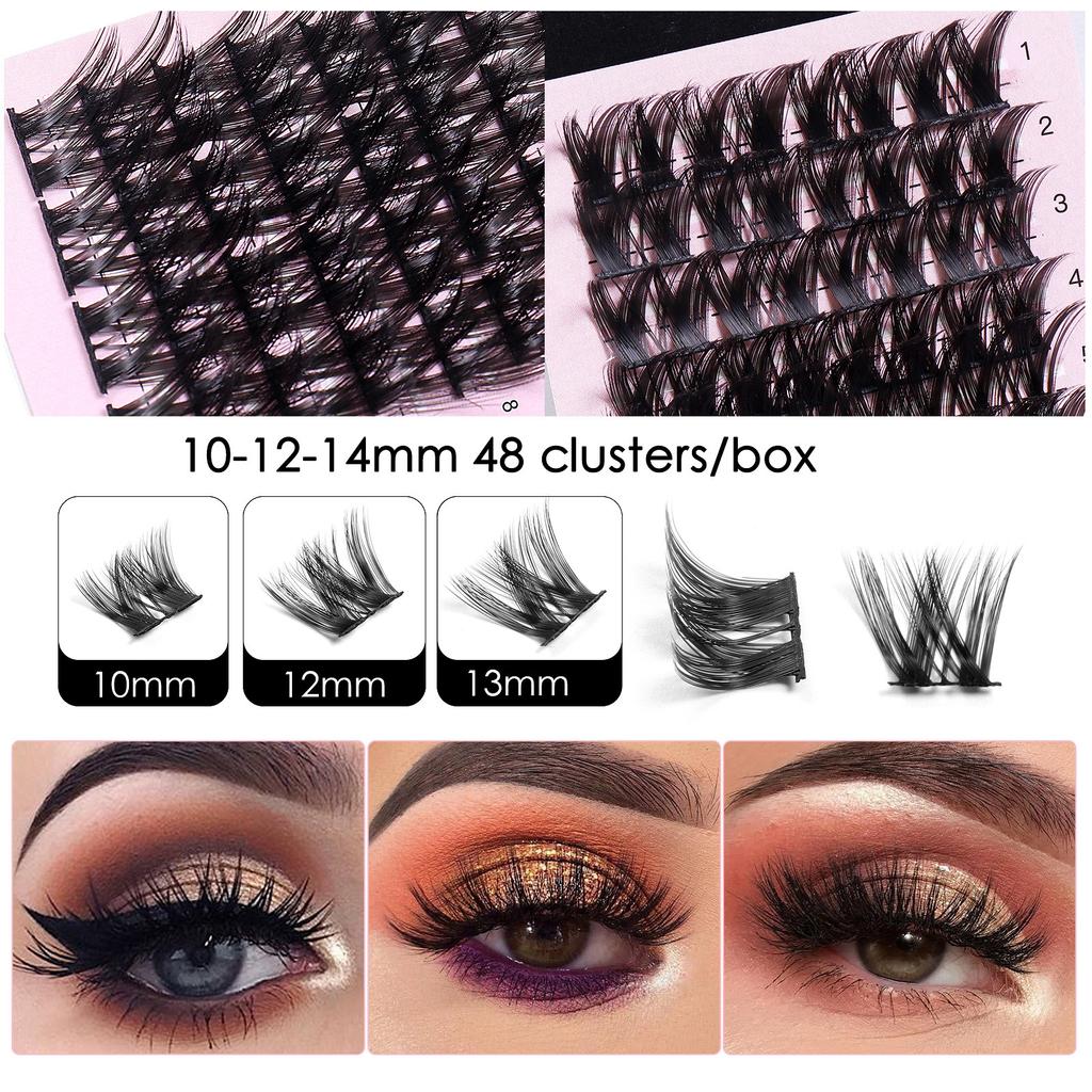 Large Capacity Single Tuft Hair Segmented False Eyelashes Natural Thick Eyelashes