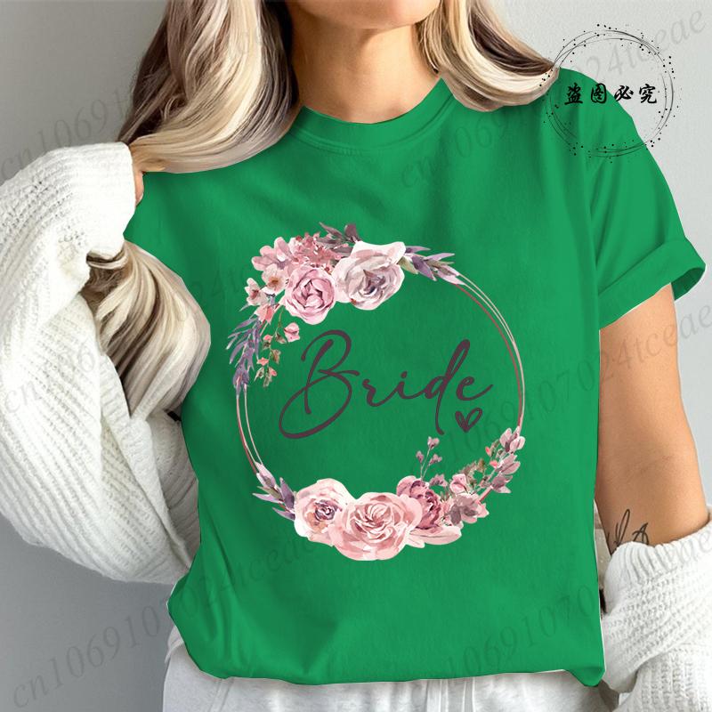 Bridal Graphic T Shirt for Women T Shirt Bride Team Tshirt Bride To Be Fashion T Shirt Women Bachelorette Party TShirt Tops T01