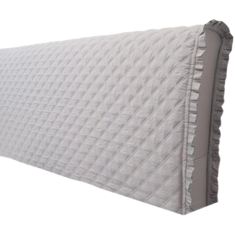 

Минималистичный однотонный чехол на кровать, полностью из хлопка, чистый хлопок, кожаная ткань для кровати, деревянная прикроватная накидка, защитный чехол, боковая резинка Cotton Gray (elastic side) 120x65cm