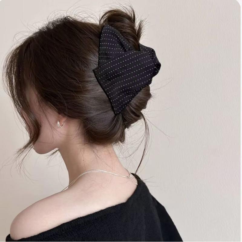 Wheat Spike Butterfly Knot Triangle Clip Women'S Graceful Audrey Hepburn Style Large Shark Clip Hairpin