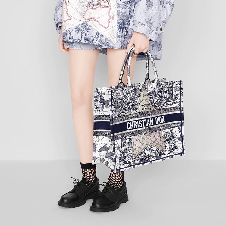 DIOR BookTote Embroidery Tote Bag, Shopping Bag, Shoulder Bag, Handbag Large Women's Blue M1286ZATW-M941