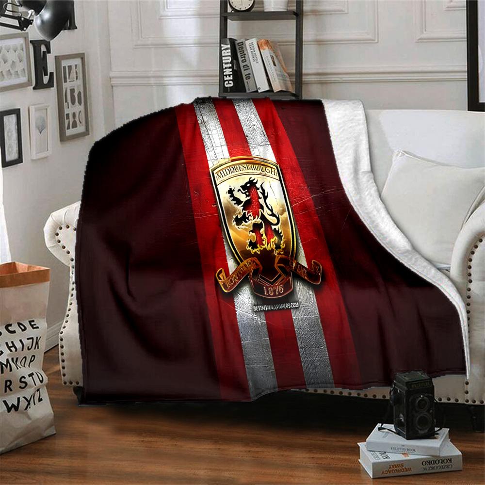 Red Lion Football Club Flannel Blanket, Soft Polyester, Modern Design, All-Season for Camping, Travel, Gifts for Holidays or Birthdays