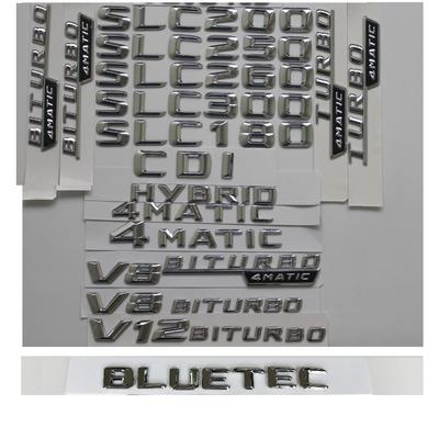 3D Chrome Letters For Mercedes Benz SLC180 SLC200 SLC220 SLC250 SLC280 SLC300 SLC320 SLC350 SLC400 4MATIC CDI BLUETEC Emblems