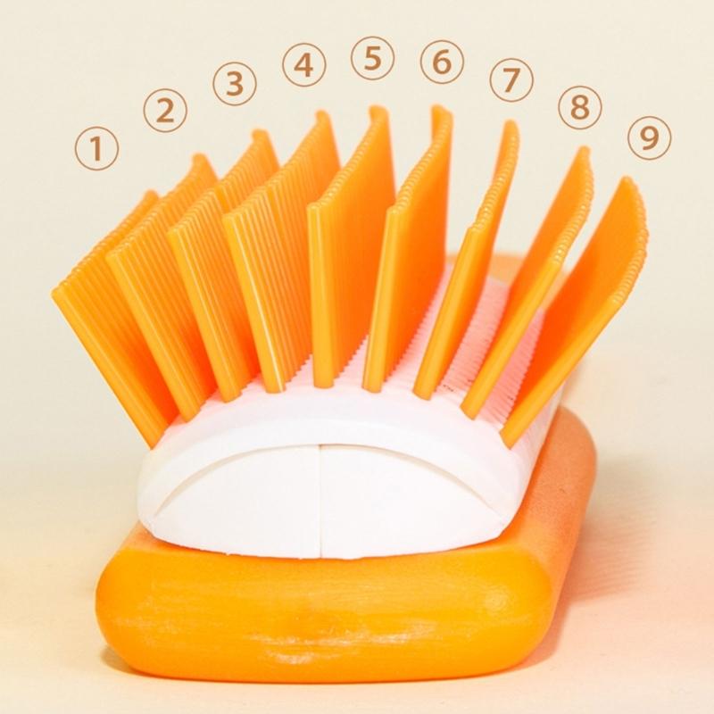 9 Row Cushion Nylon Bristles Hair Brush for Separating,Shaping,Blow Drying,Styling & Detangling,Defining Curls Hair Salon