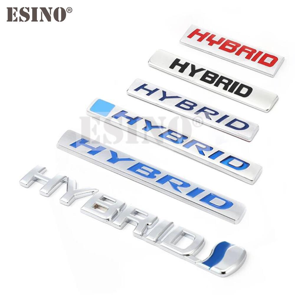 Car Styling Hybrid 3D Rear Trunk Metal Chrome Zinc Alloy Emblem Badge Decal for Toyota Corolla Camry Prius Prado RAV-4 Tundra EA8
