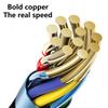 Spring Charging Cable Double Elbow QC4.0 Quick Charging 3A Stretchable Type-C Data Cord for Car