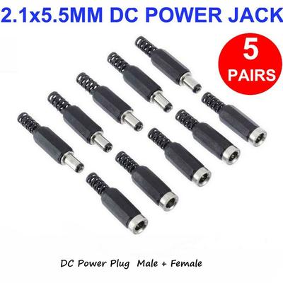 5 pár 2,1x 5,5 mm-es apa+anya to DC tápcsatlakozó tápcsatlakozók