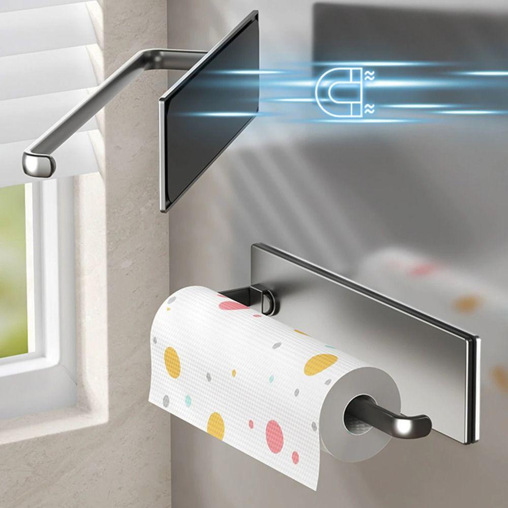Wall-mounted Magnetic Tissue Holder Non Drilling Kitchen Towel Holder  Kitchen