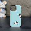 Penguin Phone Case For iPhone17,16,15,14,13,12,11 Plus,Pro Max Black Matte Shockproof Cover