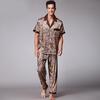 Yaoting Ice Silk Men's Pajamas Home Casual Spring and Summer Two-piece Suit Short Sleeve Homewear TZ011