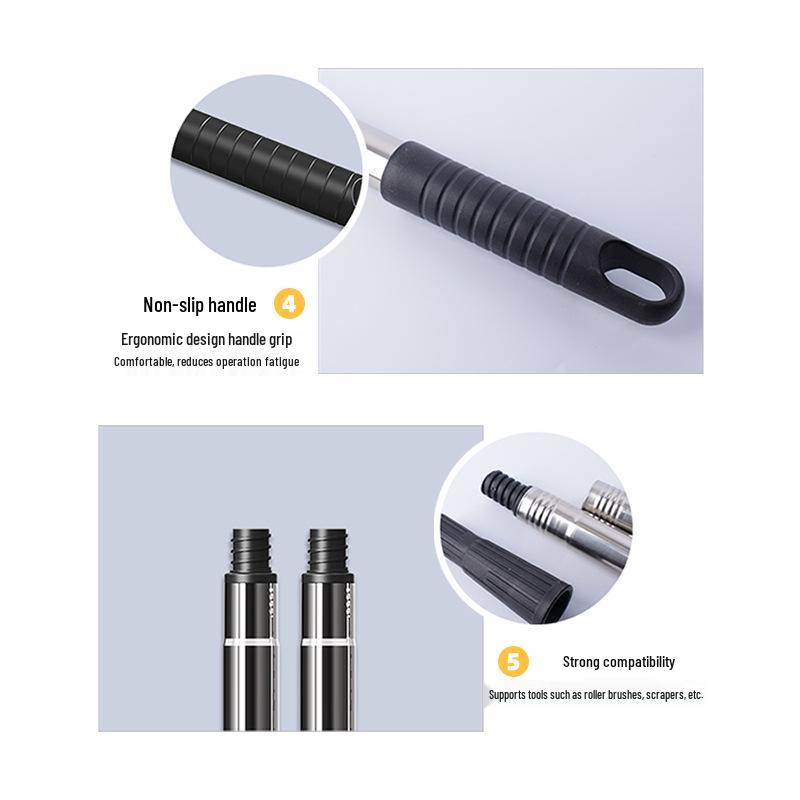 Detachable 30cm Spiral Interface Floor Roller Extension Pole