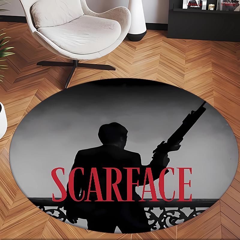 Scarface (19) Round Office Rug Decorative Floor Rug for Office Bedroom Living Room and Home Space