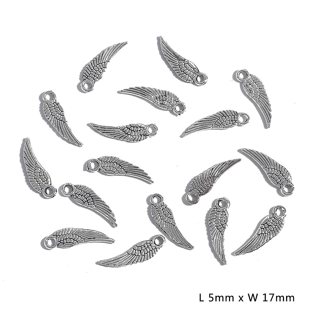 

10/50 шт., аксессуары из сплава в форме крыльев для изготовления ювелирных изделий, ожерелье, браслет, серьги «сделай сам» 5*17mm 50pcs серебряный