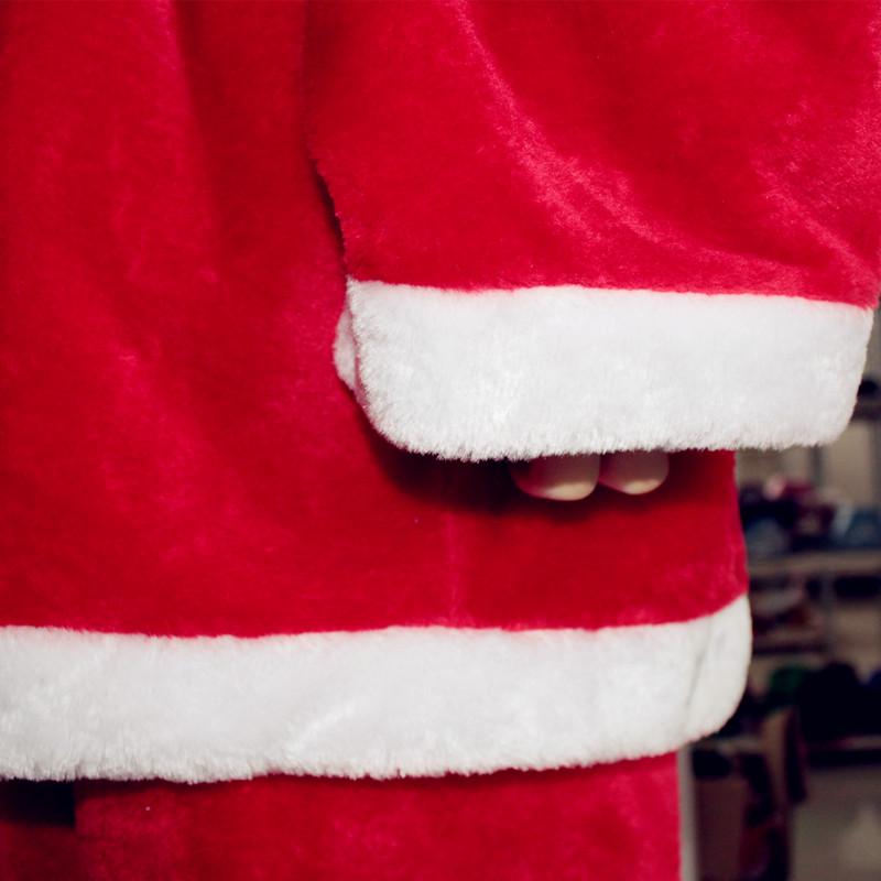 Unisex Adult Santa Claus Costume Set: 5/7-Piece Plush Outfit with Makeup Accessories