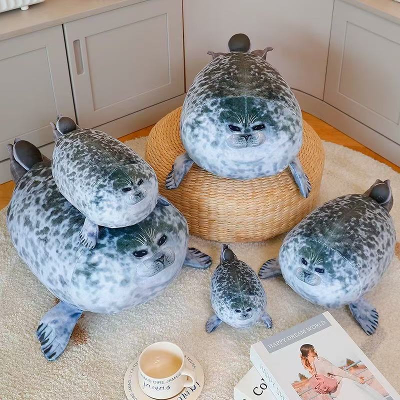 Cute Simulation Mother And Child Seal Plush Toy Cartoon Pillow Soft Stuffed Animal Doll Kids Birthday Gift 20-50cm