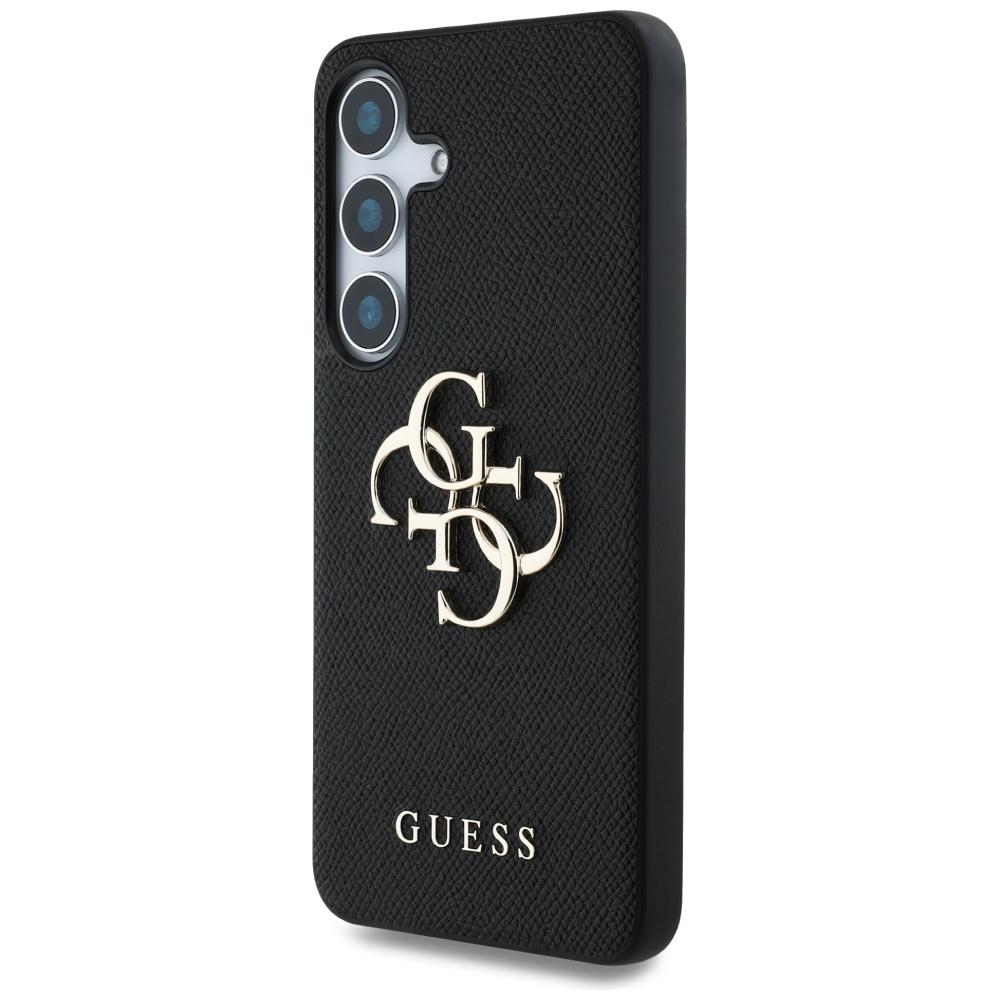 Guess Grained Big 4G Logo Small Case Classic Logo For Samsung Galaxy S25+ Black