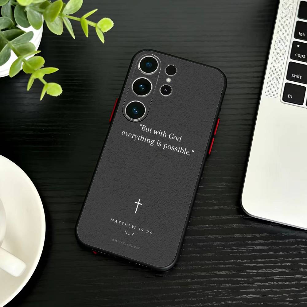 Bible Verse Jesus Christ Christian Phone Case For Samsung S26,S25,S24,S23,S22,S21,S20,Plus,Fe,Lite,Others Black Cover Samsung S21Ultra