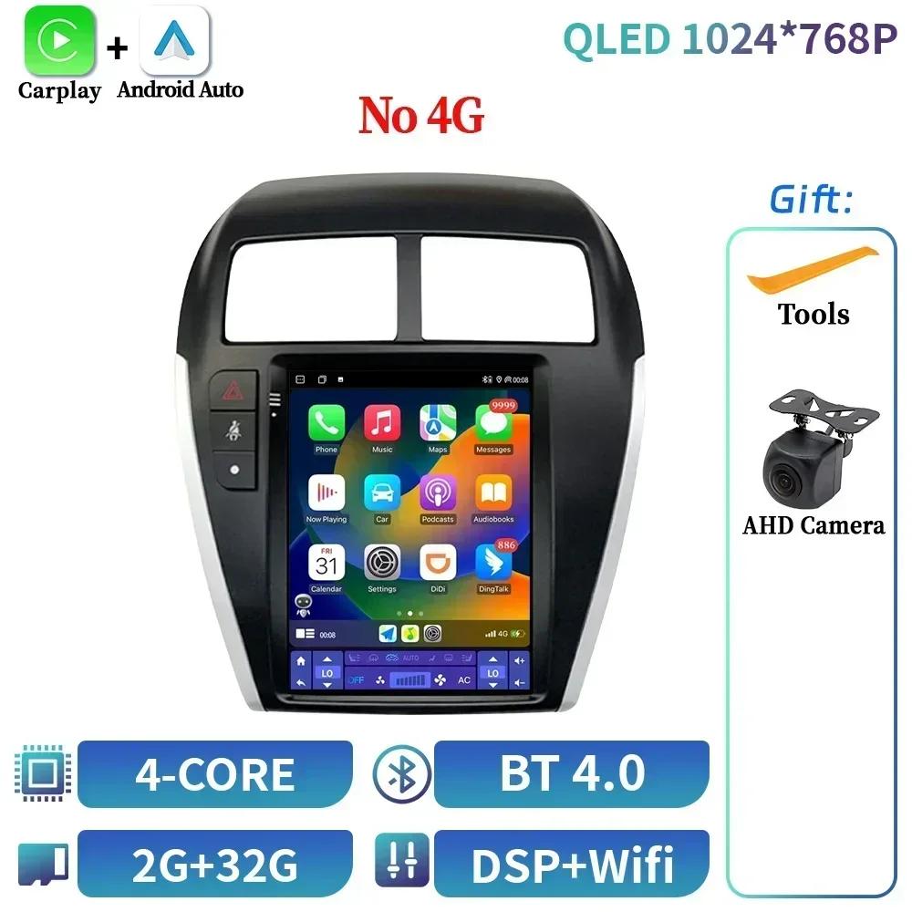 

9,7-дюймовый автомобильный радиоприемник, мультимедийный видеоплеер для Mitsubishi Asx 1 2010-2016, навигация, беспроводной CarPlay 4G, Android 14, экран