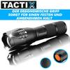 TACTIX LED Tactical Flashlight Black Zoom Function 5 Light Modes 40x Brighter