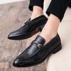 Men's Snake Print Pointed Toe Leather Shoes – Slip-on for Nightclub or Formal Wear