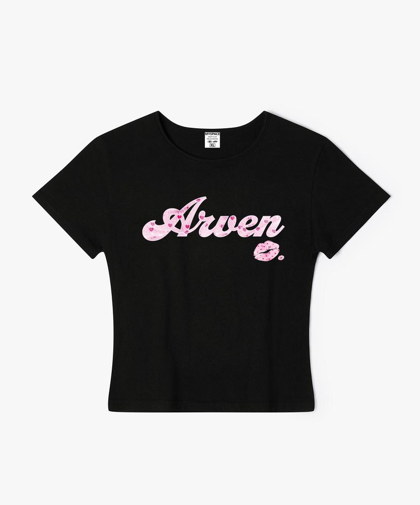 Aleubenkeulleob Arven Pink Dot Signature Logo Women'S Slim Fit Short Sleeve T-Shirt