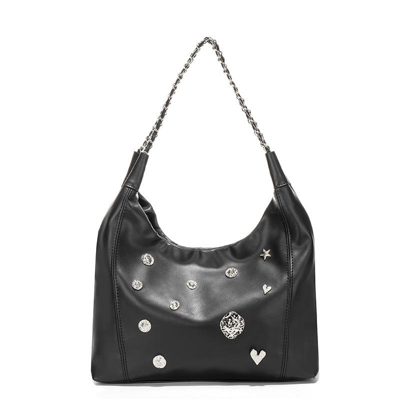 

Новые сумки через плечо In Chain женские сумки из искусственной кожи с бриллиантами модные сумки-тоут для поездок на работу панк-сумки большой емкости