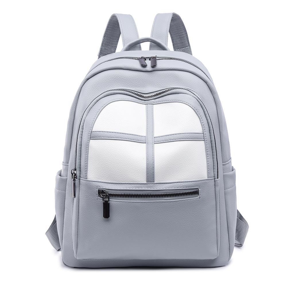 Women's Color Contrast Backpack Large Capacity Student Schoolbag Outdoor Backpack