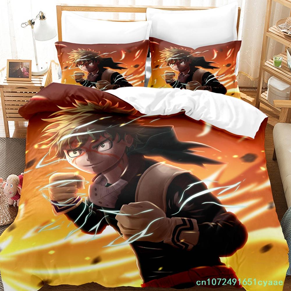 2014 My Hero Academia Bedding Set Single Twin Full Queen King Size Kawaii Bed Set Teenagers Bedroom Duvetcover Sets 3D Print 034