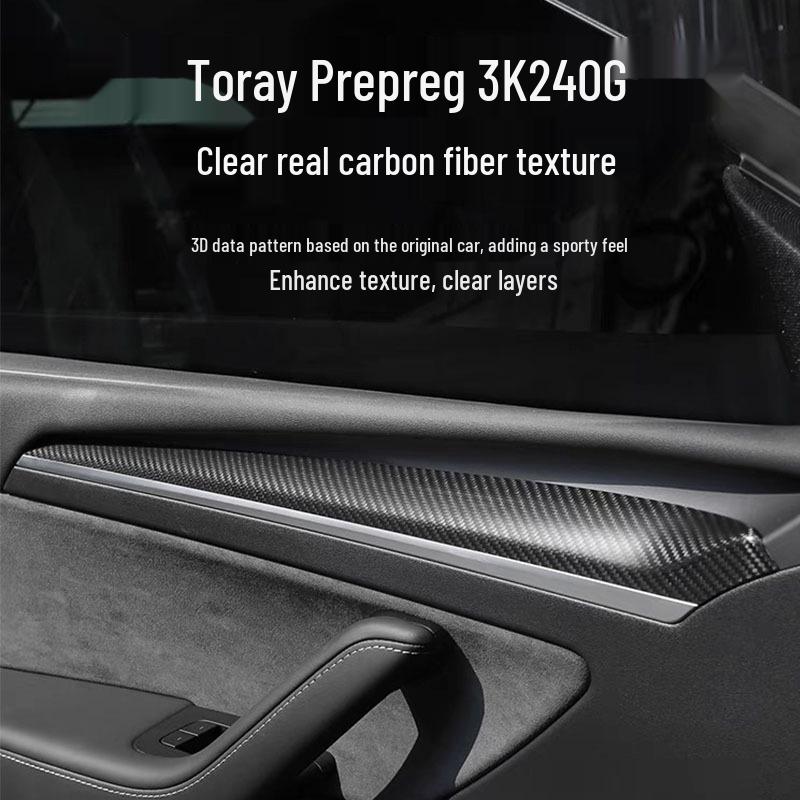 Tesla Model 3/Y Dashboard & Door Carbon Fiber Decorative Strips