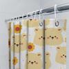 Adorable Yellow Bear Sunflower Shower Curtain For Bathroom Decor Creative Home Decoration Waterproof Fabric Backdrop
