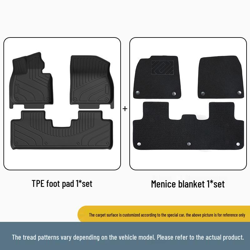 Black and Orange TPE Car and Trunk Floor Mats for Ideal i6 (25 Models Compatible)