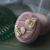 Korean-Style Detachable Pearl Zircon Butterfly Earrings - Double-Layer Retro Design for Women