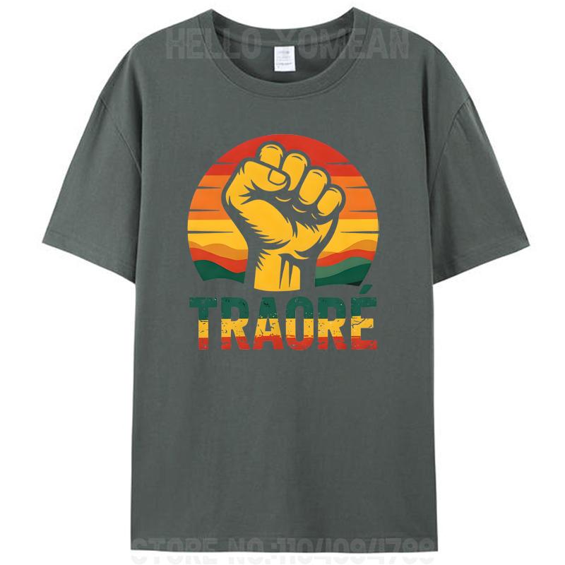 

Burkina Faso Flag Thomas Sankara Ibrahim Traoré African President Women Men s Cotton T-Shirts Tee Tops 4XL