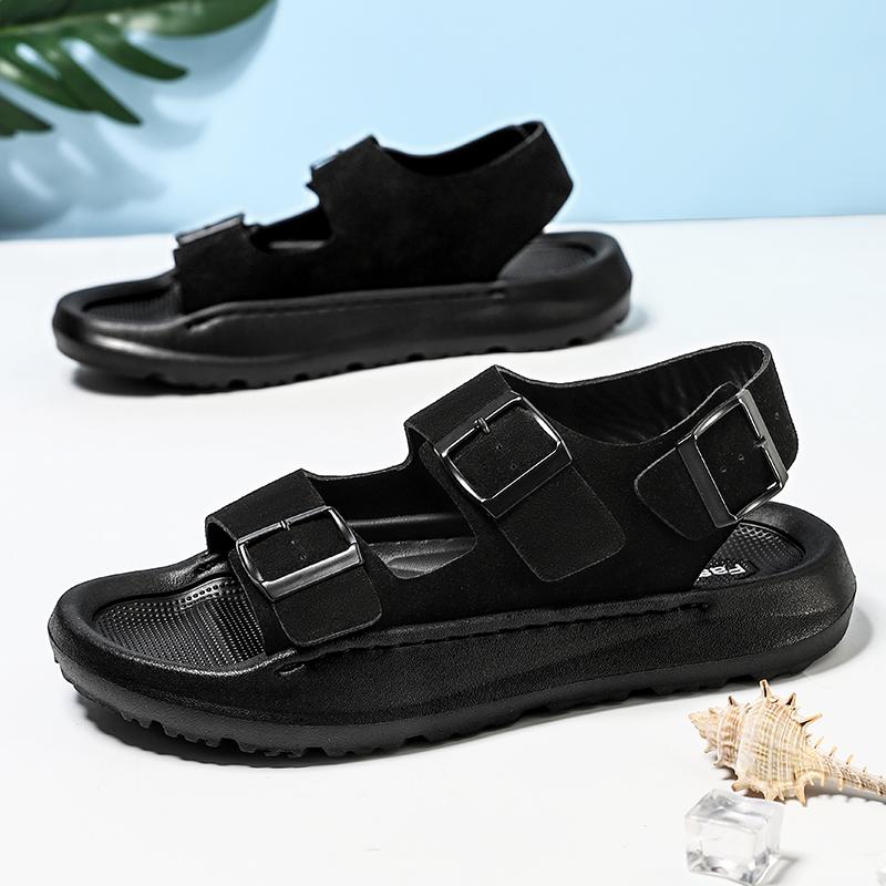 Fashion Men Outdoor Beach Sandals Casual Fashion Summer Male Slippers Leather Brand Designer Slippers Mens Comfortable Slip on Footwear