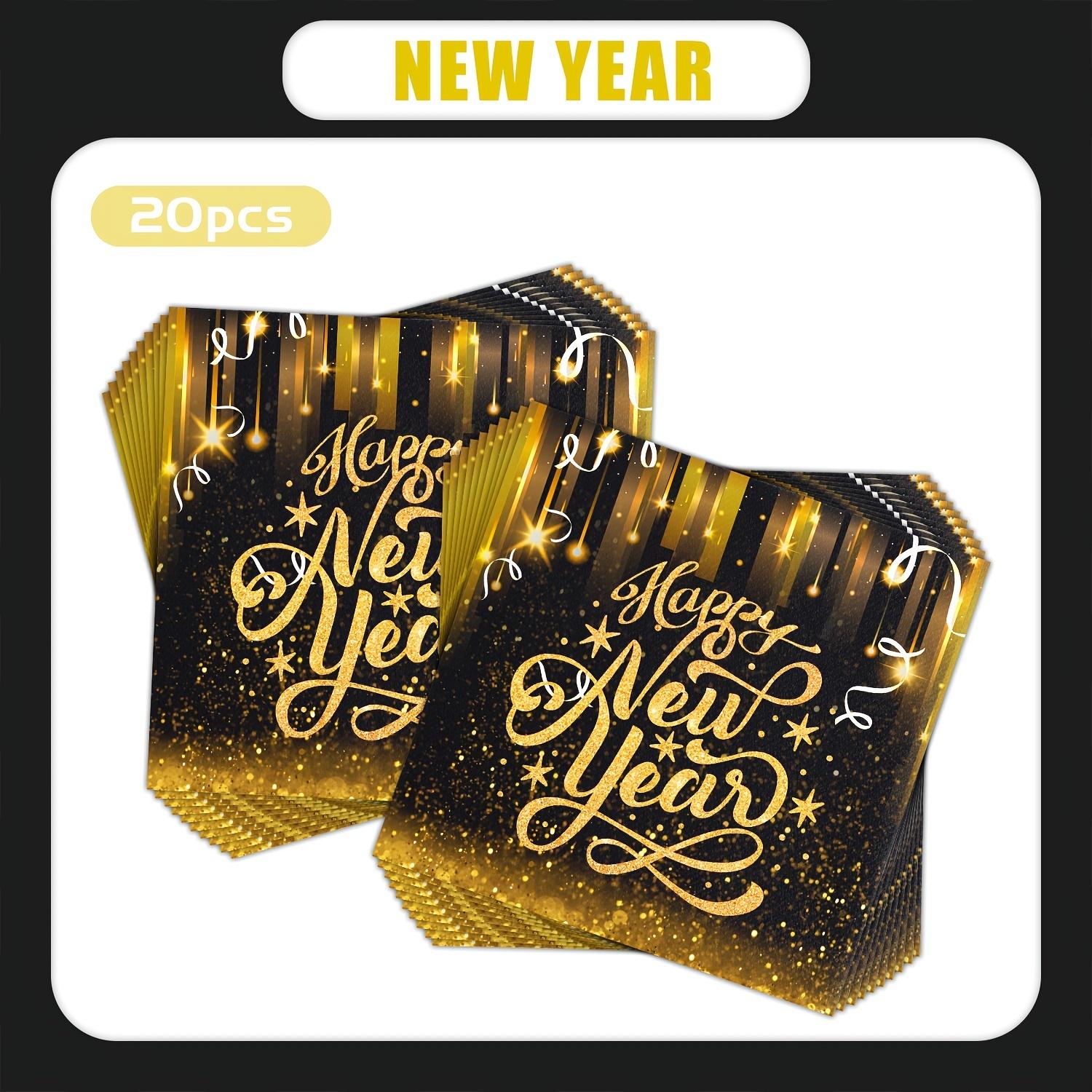

20/100pcs Happy New Year 2026 Theme Party Disposable Paper Napkins New Year s Eve Party Decoration Supplies