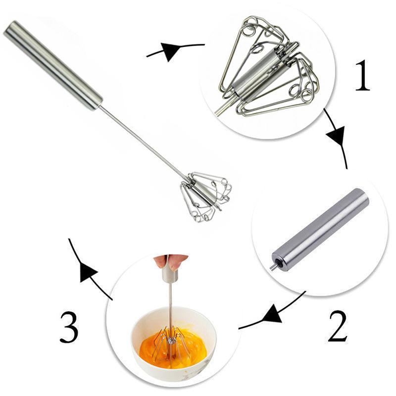 Mixer Semi-Automat Bătător de Ouă Tel Autoturnant Inox Mixer de Mână