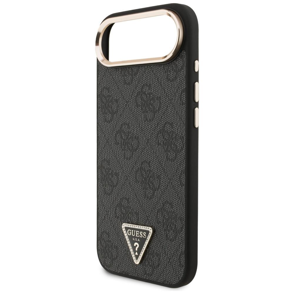 Coque Guess 4G Logo Triangle MagSafe pour iPhone Air Noir Or