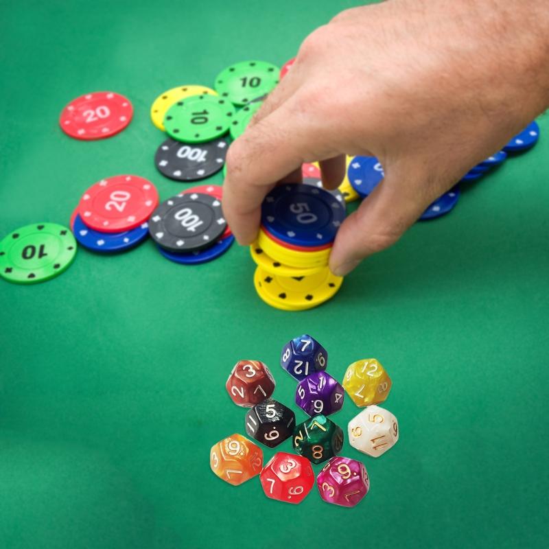 18mm 10Pcs Digital Number Cubes For Kid Toys/Games Polyhedral Dice 12 Sided Dice